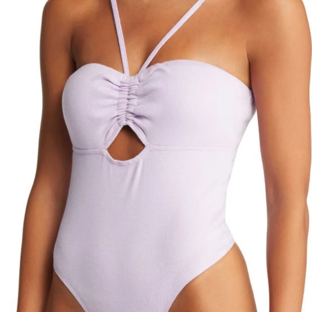 Open Edit Cut Out Body Suit in Purple Bloom - Picture 7 of 8